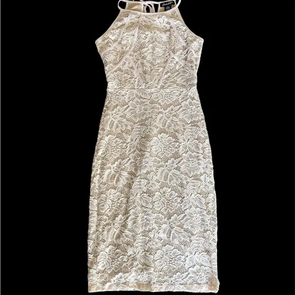 lace semi formal dress Dark Blush Short Lace Cocktail Semi Formal Prom Dress EN5708 Size 6 / Blush main image 1